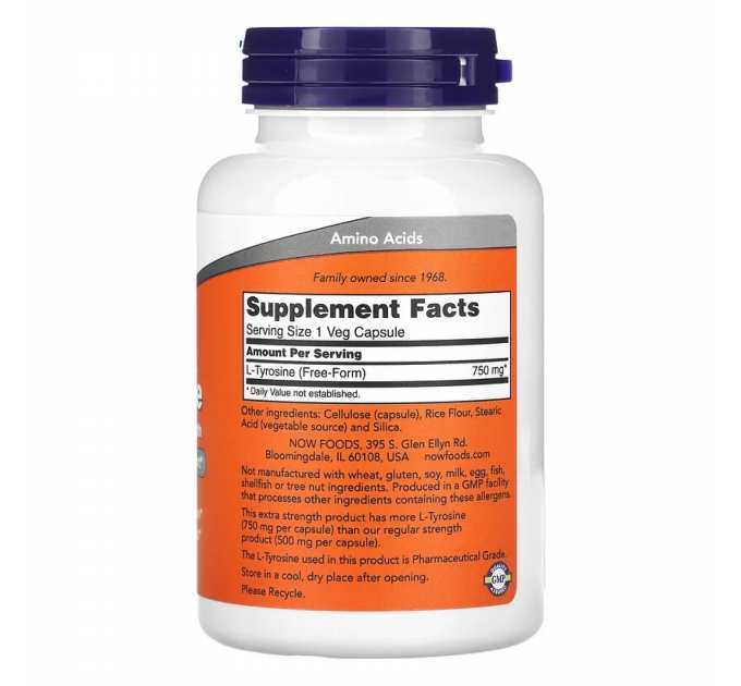 L-Tyrosine 750mg - 90 vcaps
