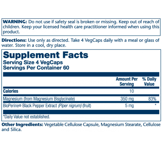 Magnesium Glycinate 350mg - 240 vcaps