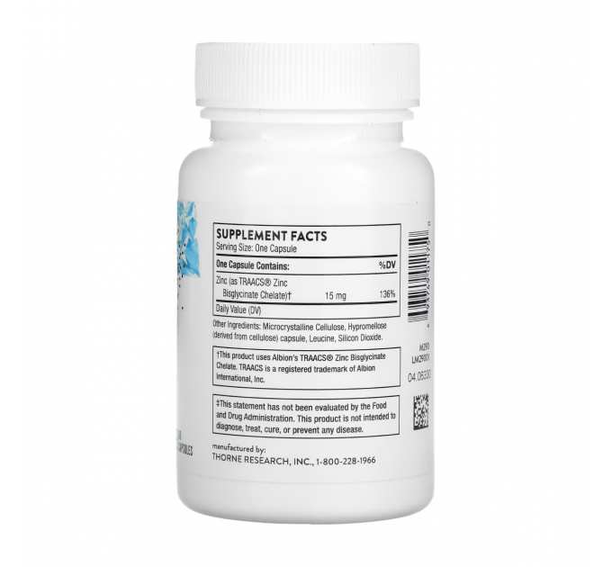 Zinc Bisglycinate 15mg - 60 caps