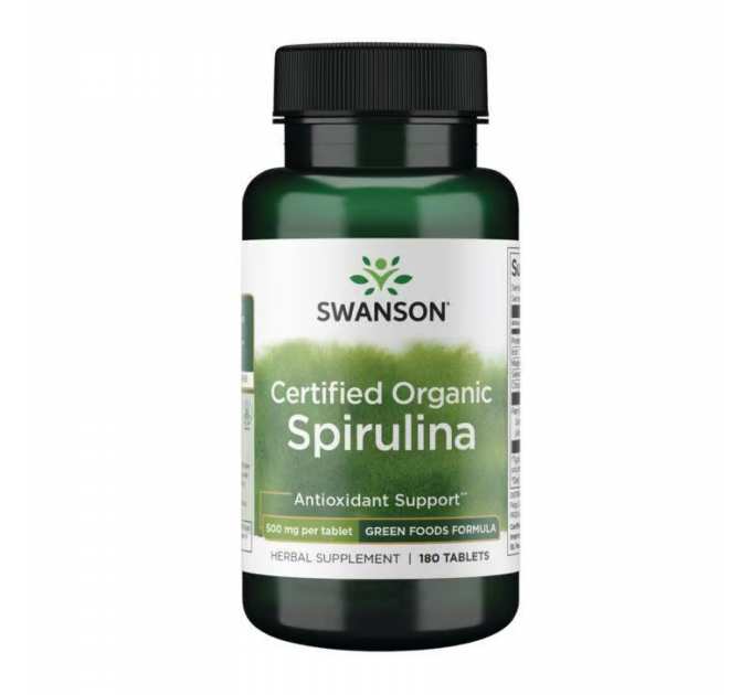 Certified Organic Spirulina 500mg - 180 tabs