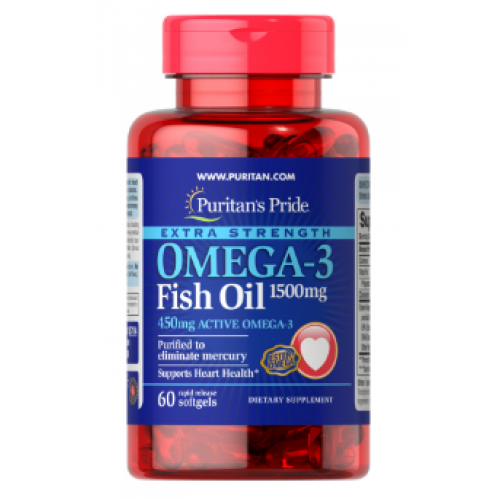 Omega-3 Fish Oil Extra Strength 1500 mg (450 mg Active Omega-3) 60 Softgels (Пошкоджена банка)