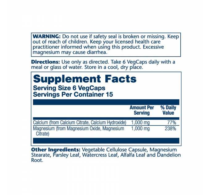Calcium & Magnesium Citrate - 90 vcaps