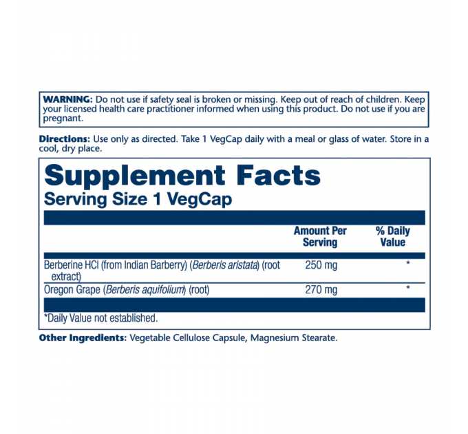 Berberine with Oregon Grape - 60 vcaps
