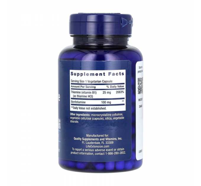 Benfotiamine with Thiamine	100 mg - 120 vcaps