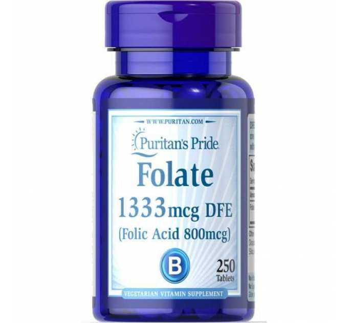 Folate 1333mcg DFE (Folic Acid 800 mcg) - 250 tabs