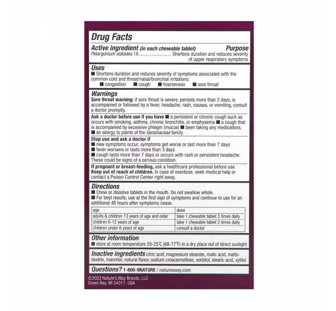Umcka Coldcare Cherry Kids -10 chew tabs