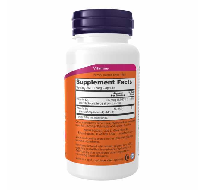 Vitamin D3+K2 1000 IU - 120 vcaps
