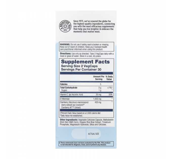 CranActin D-Mannose 1000mg - 60 vcaps