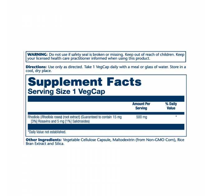 Super Rhodiola Root Extract 500mg - 60 vcaps