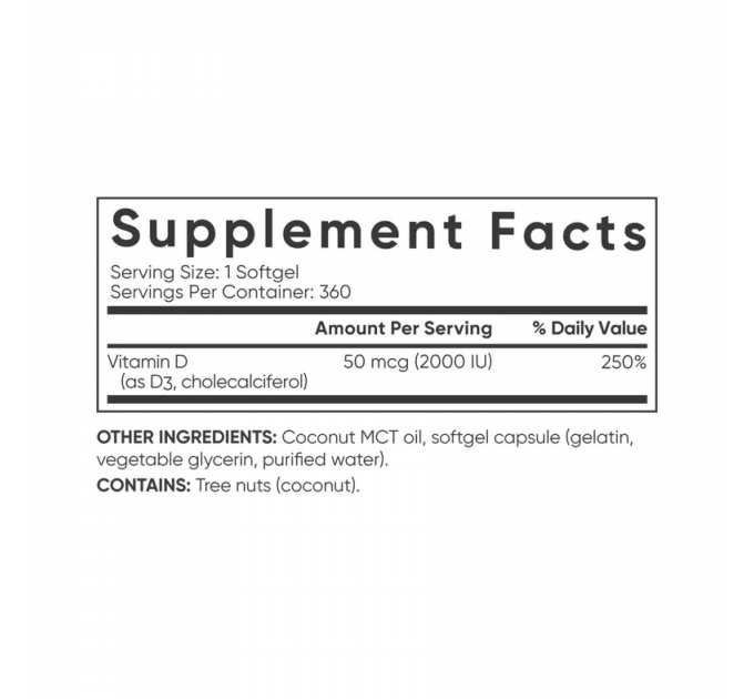 Vitamin D3 2000IU - 360 softgels