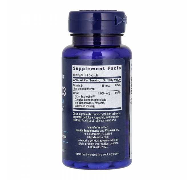 Vit D3 with Sea-Iodine™ 125 mcg (5000 IU) - 60 caps