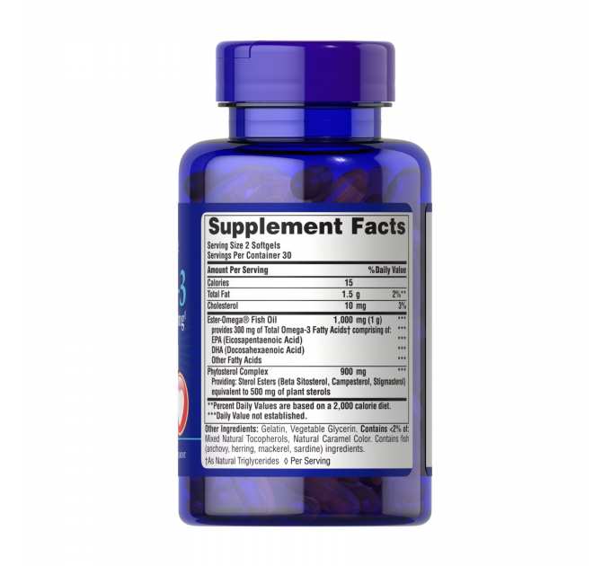 Omega-3 Fish Oil Plus Cholesterol Support - 60 softgels