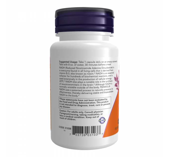 NADH 10mg With 200mg Ribose - 60 vcaps