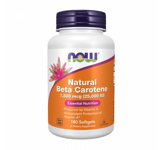 Beta Carotene Natural 7500mcg 25000IU - 180 softgels