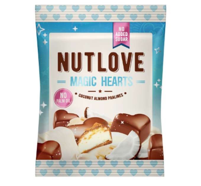 Nut Love Magic Hearts -100g Coconut Almond Pralines