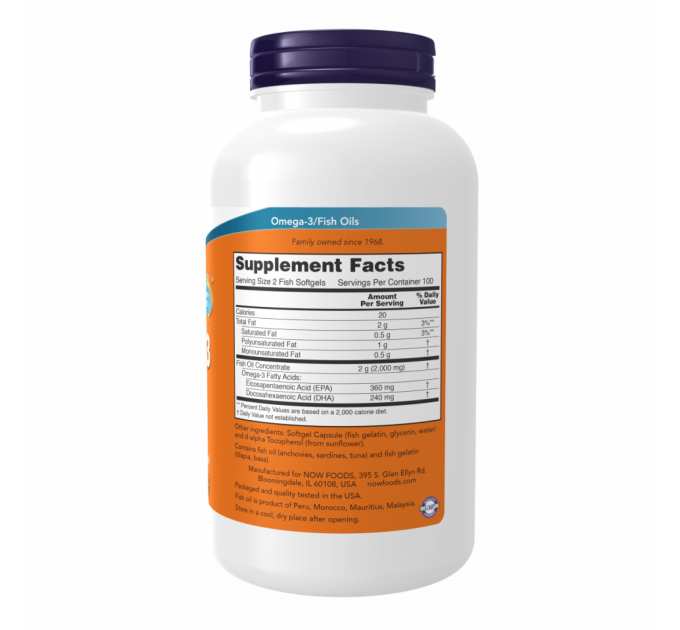 Omega-3 FO 1000mg 180/120 Fish Gelatin - 200 sgels