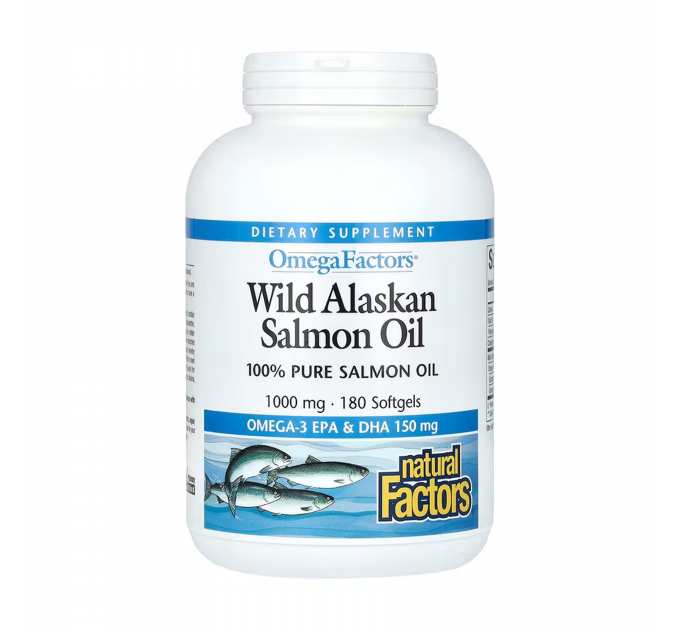 Wild Alaskan Salmon Oil 1000mg - 180 softgels