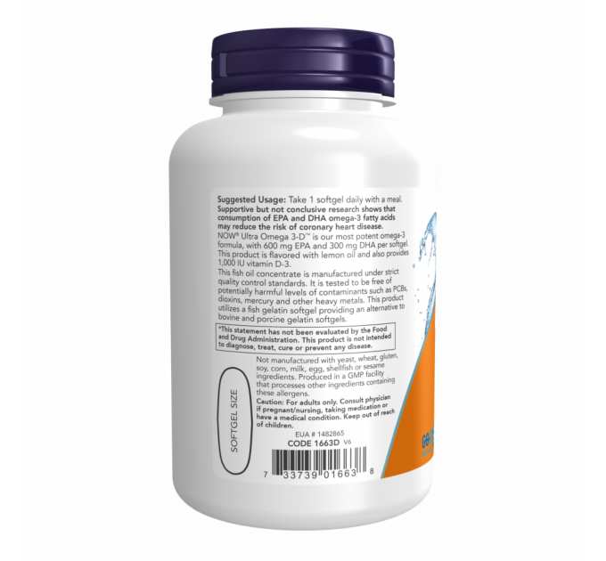 Ultra Omega 3-D™ Fish Oil - 180 Fish Softgels