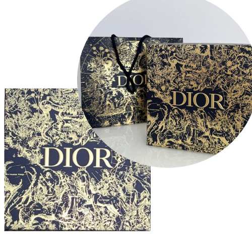 Подарункове пакування (пакет і коробка) Dior. СИНЄ