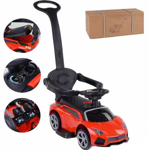 Каталка - толокар музична з батьківською ручкою TM JOY арт. LB 8202 R