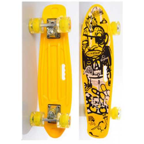 Скейт (пінні борд) Penny board зі світними колесами ЖЕЛТИЙ арт. 0749-6