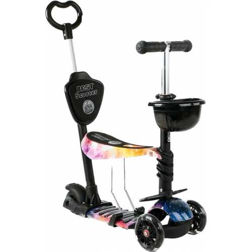 Самокат - велобіг 5 в1 Best Scooter з батьківською ручкою та підніжками арт. 16102