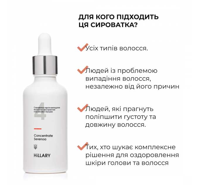 Набір комплексного догляду проти випадіння волосся Hillary Perfect Hair Serenoa