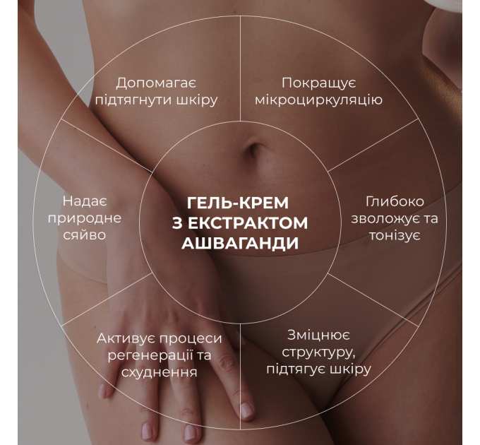 Гель-крем для тонусу та пружності шкіри з екстрактом Ашваганди Hillary AshwaTone Rose Gel, 200 мл