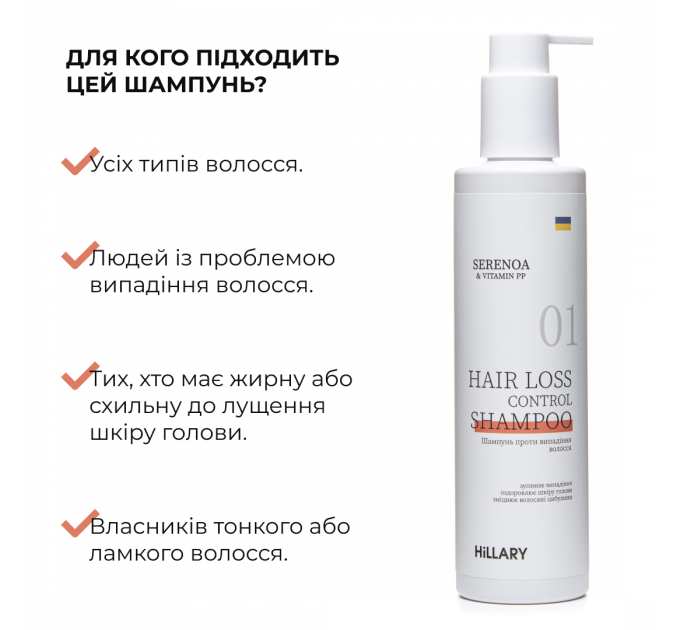 Комплекс проти випадіння волосся Hillary Serenoa &amp; РР Hair Loss Control