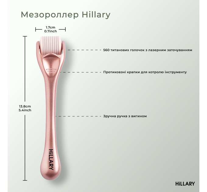 Мезороллер для шкіри голови Hillary + Сироватка для волосся CONСENTRATE SERENOA