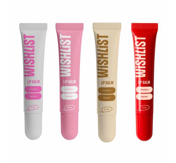 Набір 4 бальзамів-блисків для губ Blessed Honey & Crystal Sorbet & Sweet Candy & Velvet Coral WishList Lip Gloss Balms