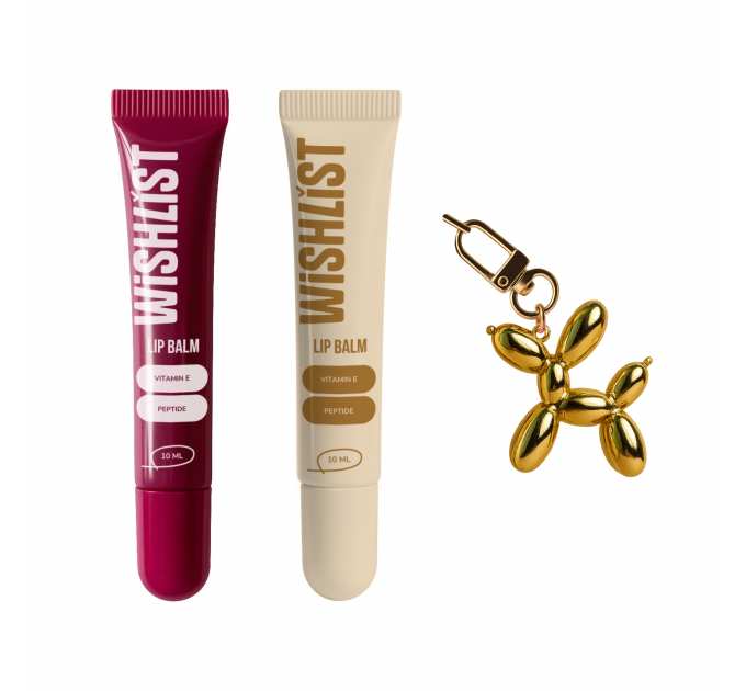 Набір бальзамів-блисків для губ Blessed Honey & Ruby Nectar WishList Lip Gloss Balms + Іграшка-брелок