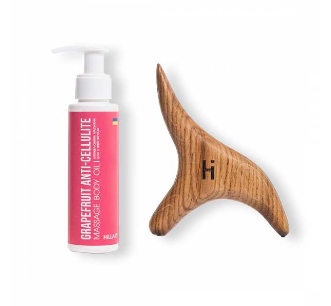 Масажер гуаша Bird Guasha Tool Bird + Антицелюлітна олія Grapefruit Anti Cellulite