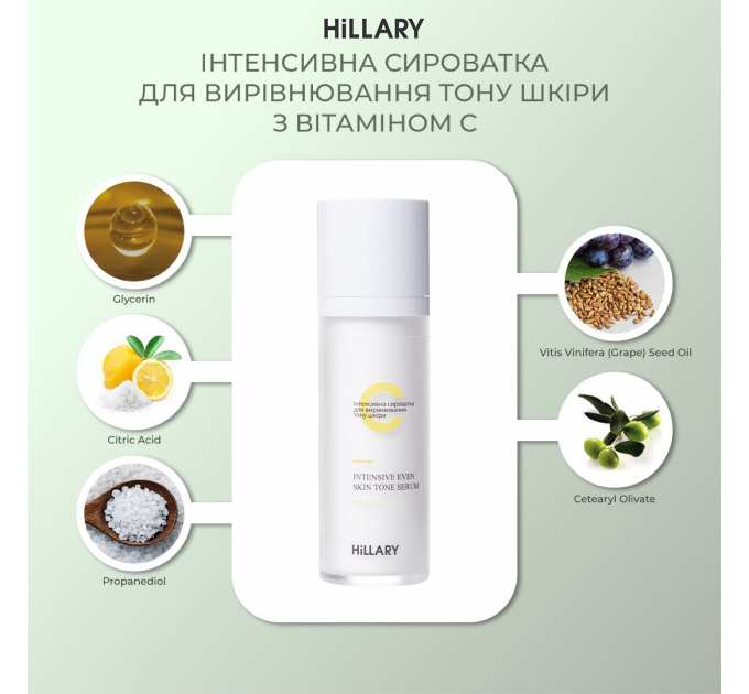 6 кроків інтенсивного догляду за обличчям з вітаміном С Hillary Vitamin C Intensive Care 6 Step