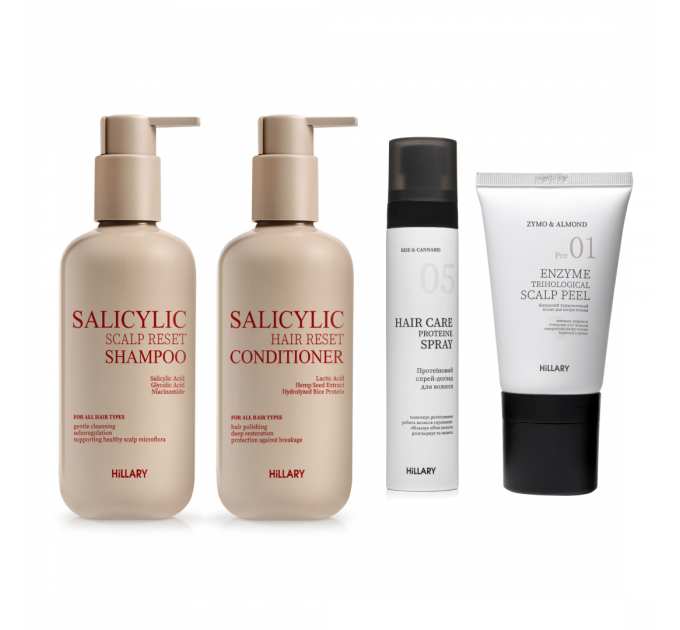 Комплекс для глибокого очищення та відновлення волосся і шкіри голови з термозахистом Hillary Deep Cleanse & Hair Restoration Set with Heat Protection