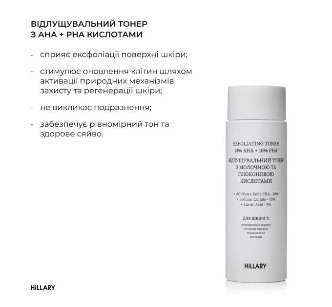 Відлущувальний тонер 14% AHA + 10% PНА + Відновлювальний крем з керамідами та постбіотиками