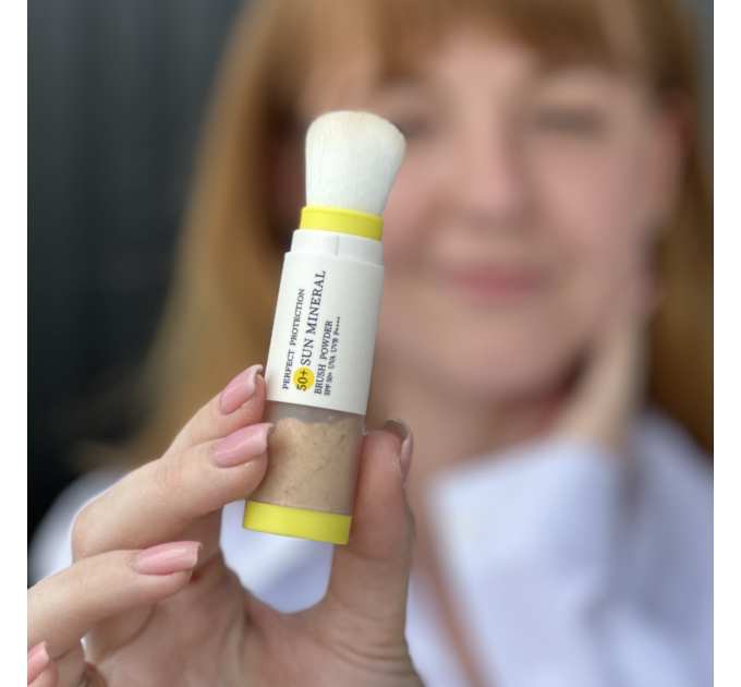 Сонцезахисна мінеральна пудра бежева з SPF 50 + Сонцезахисний крем для обличчя SPF 50+