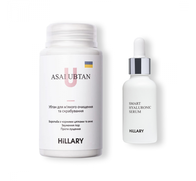 Убтан Hillary ASAI UBTAN, 100 мл + Гіалуронова сироватка Hillary Smart Hyaluronic, 30 мл