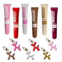 Набір 6 бальзамів-блисків для губ + 6 Іграшок-брелків Espresso Noir & Ruby Nectar & Blessed Honey & Crystal Sorbet & Sweet Candy & Velvet Coral WishList Lip Gloss Balms