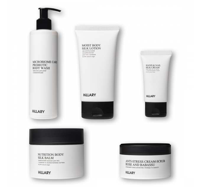 Комплекс шовкового антистрес-догляду за тілом та руками Hillary Silk Anti-stress Care for Body and Hands