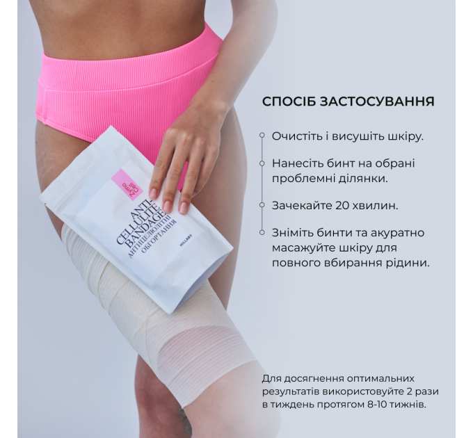 Курс Антицелюлітних ензимних обгортань Hillary Anti-cellulite Bandage Zymo Cell (6 уп,)