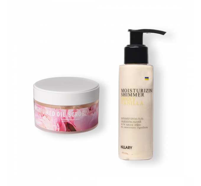 Шиммер крем-гель Shiny Vanilla + Скраб для тіла Oil Scrub Flowers