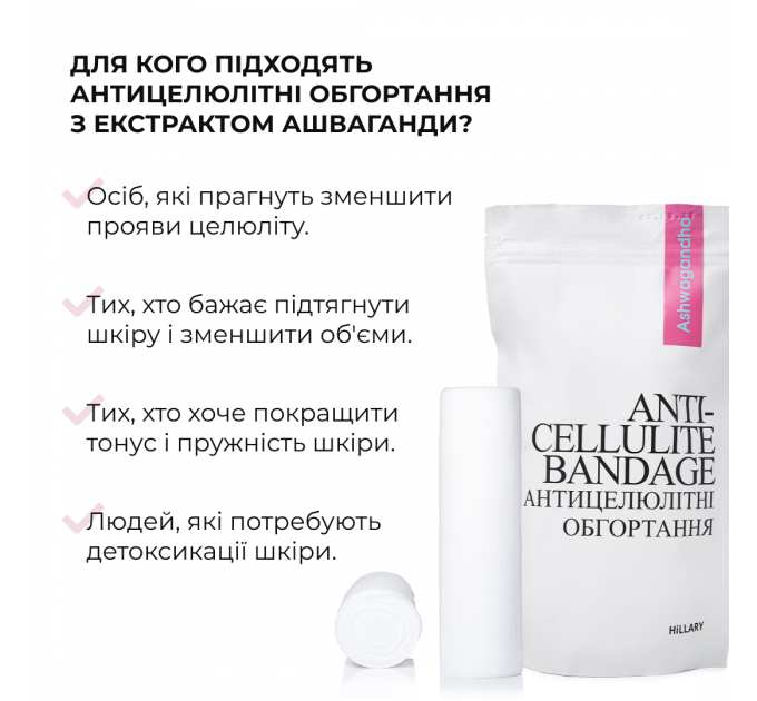 Набір антицелюлітних розігрівальних обгортань Hillary Heating Anti-Cellulite Wrap Set