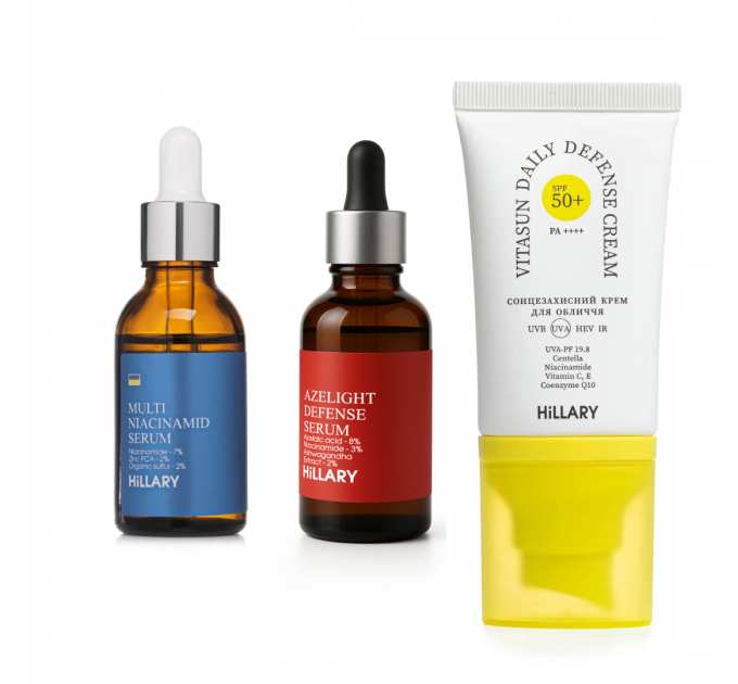 Набір проти жирності, запалень і пігментних плям SPF50+ Hillary Anti-Blemish & Oil Control Set with SPF50+ Protection