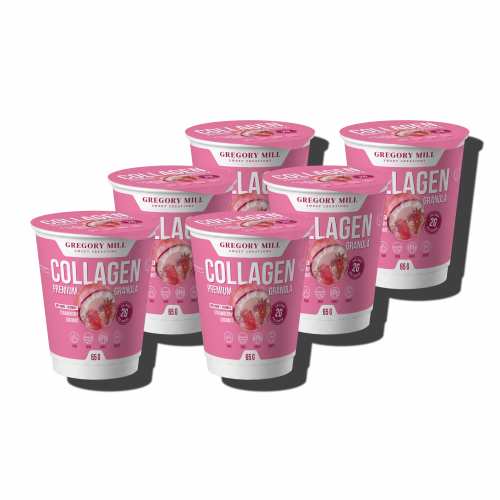 Набір 2Go Колагенова гранола Полуниця Кокос Gregory Mill Premium Granola (6 × 65 г), 390 г