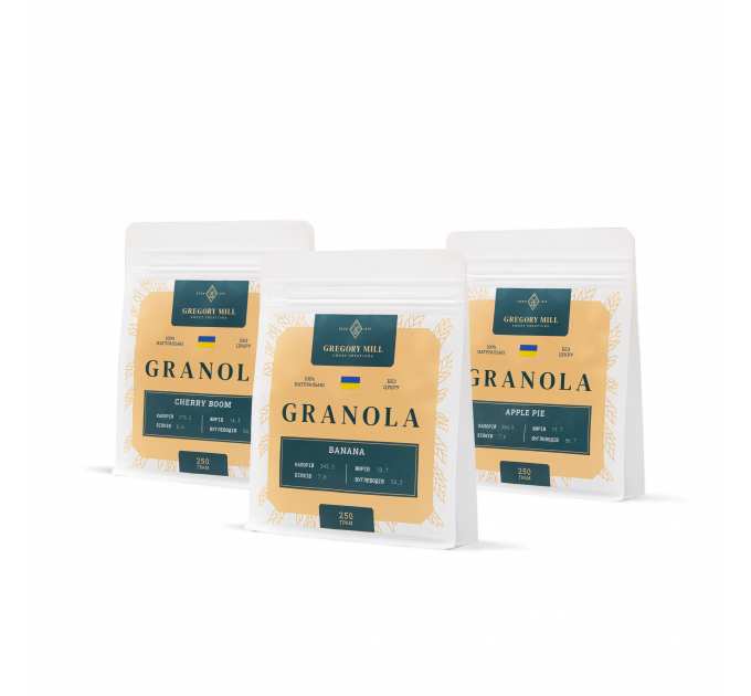Смачний набір Fruity Gregory Set Apple Pie, Banana & Cherry Boom, 750 г