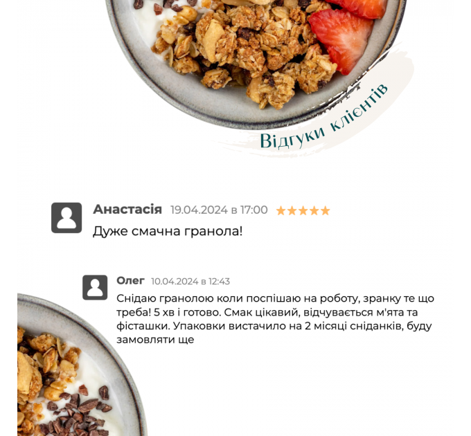 Набір граноли Mini Finik, 1 кг & Pistachio & Mint, 250 г у подарунок Gregory Mill
