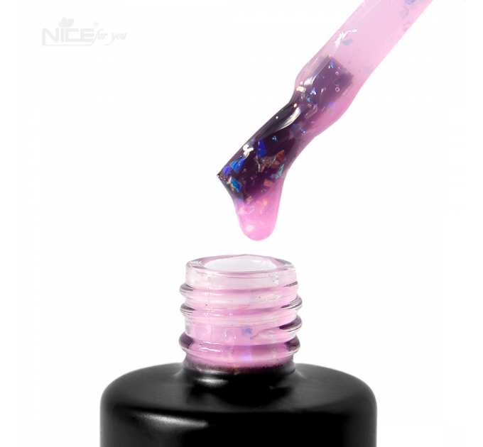 Цветная база Nice for you Spring Base №06 Pink potal Розовая с поталью 12 г
