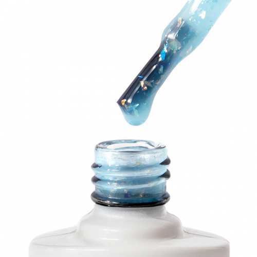 Цветная база Nice for you Spring Base №08 Light blue potal Голубая с поталью 8.5 г