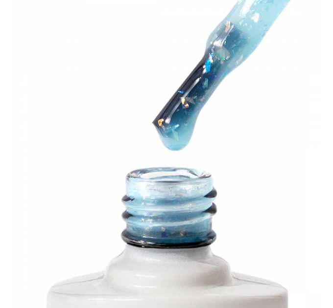 Цветная база Nice for you Spring Base №08 Light blue potal Голубая с поталью 8.5 г